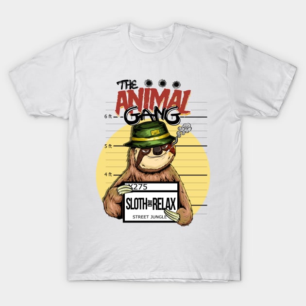 the animal gang sloth urban style T-Shirt by the house of parodies